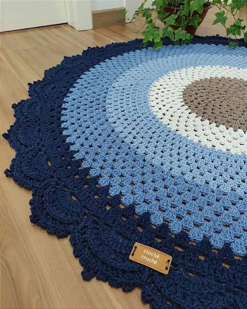 Tapete para sala em crochê redondo ...