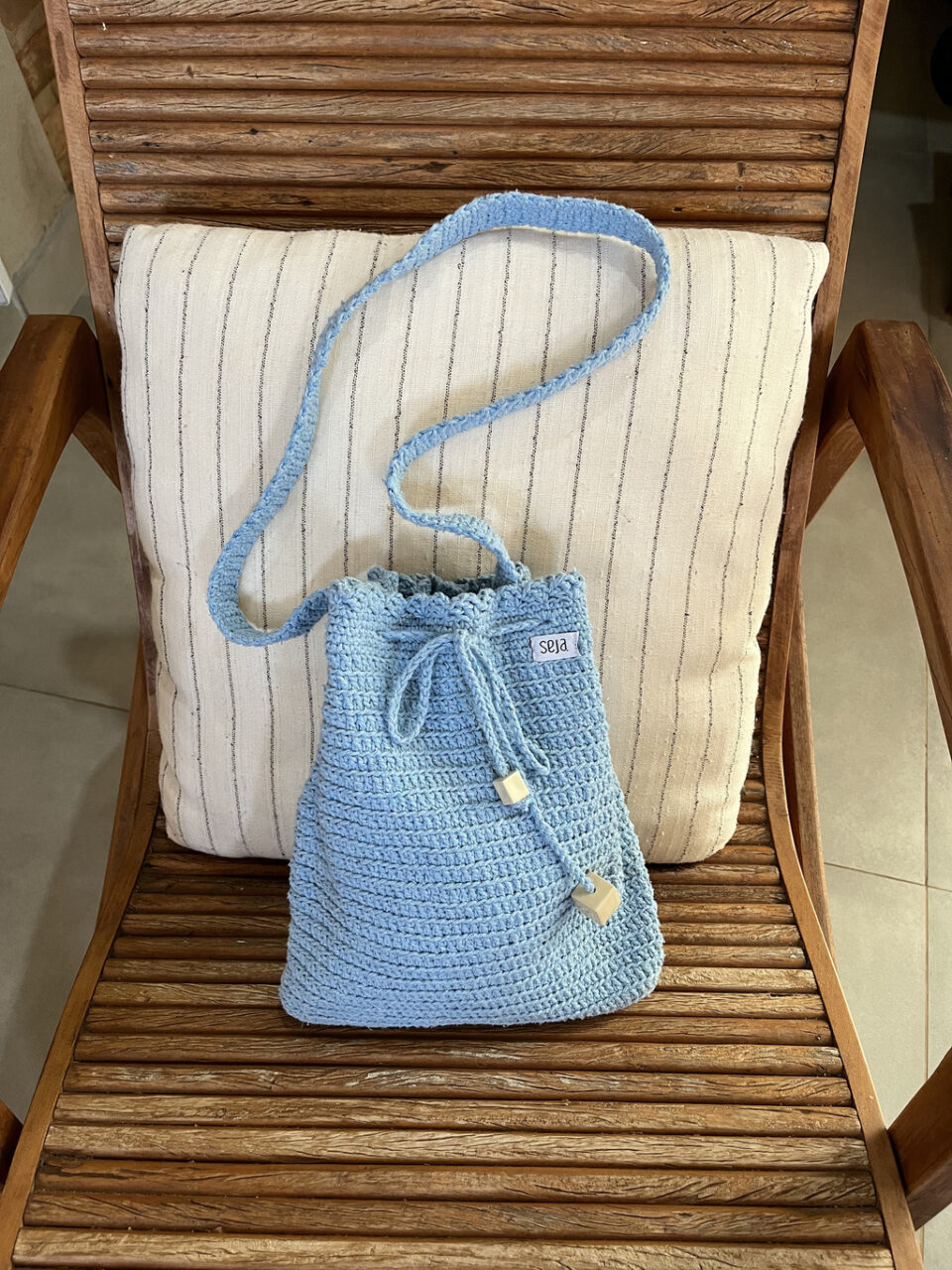 Bolsa de Crochê Azul Claro - Comprar em ...