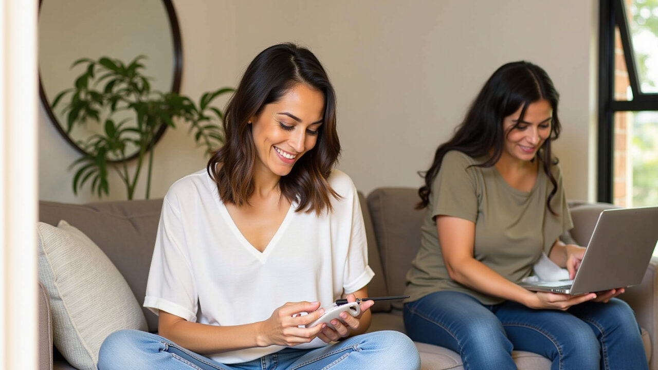 Lifestyle photography of an Elo7 seller participating in a promotion, featuring discounts, product Vendedora da Elo7 participando de promoção com descontos e frete grátis.