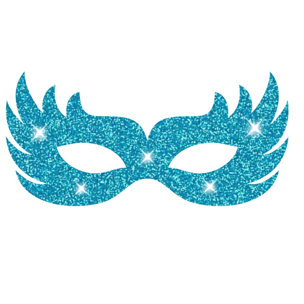 Máscara Carnaval Azul em EVA c/ Glitter ...
