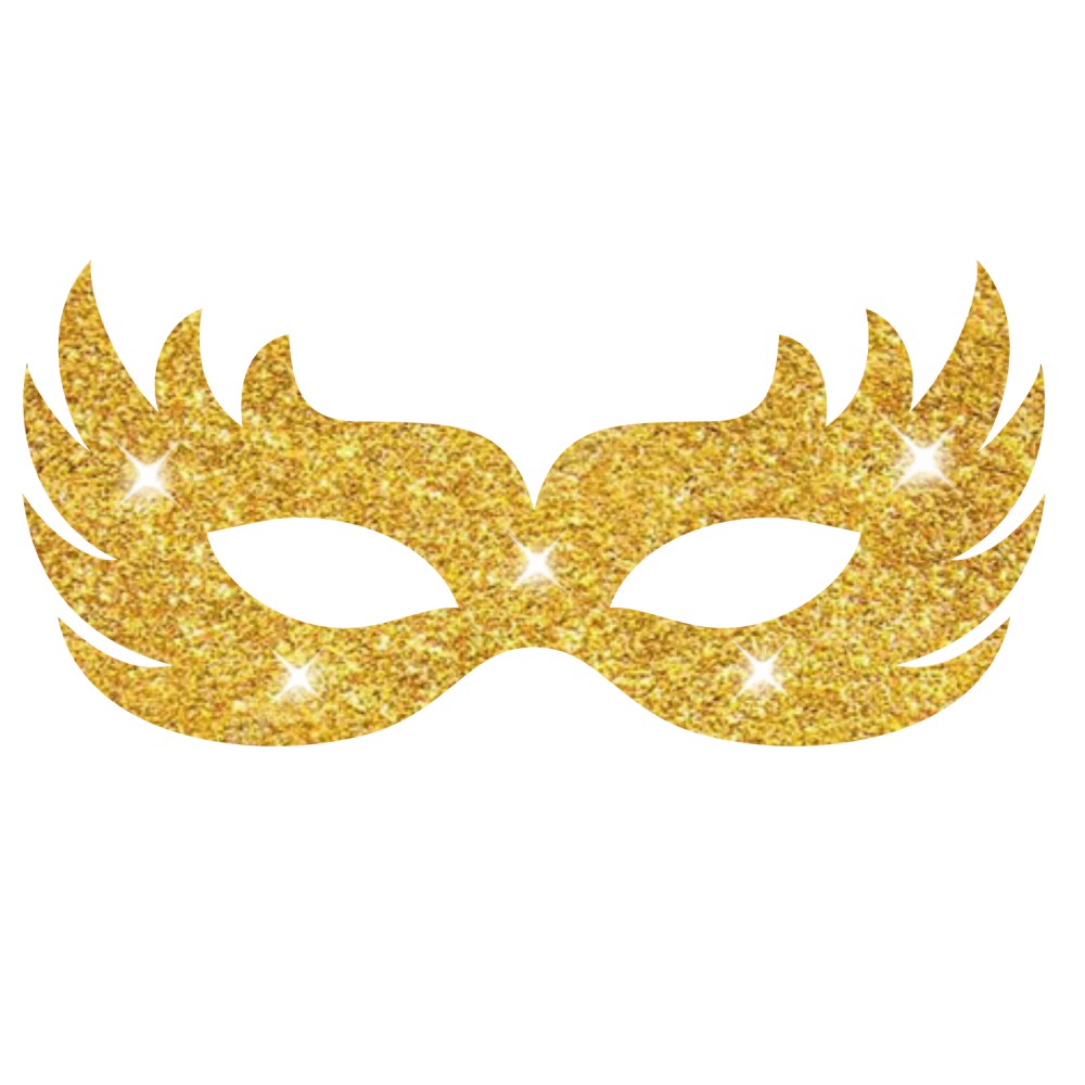 Máscara Carnaval Dourada EVA c/ Glitter ...