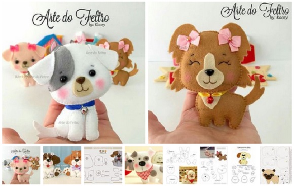 Moldes para fazer cachorrinho de feltro