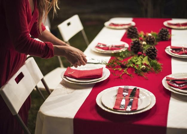 mesa para a ceia de Natal ...