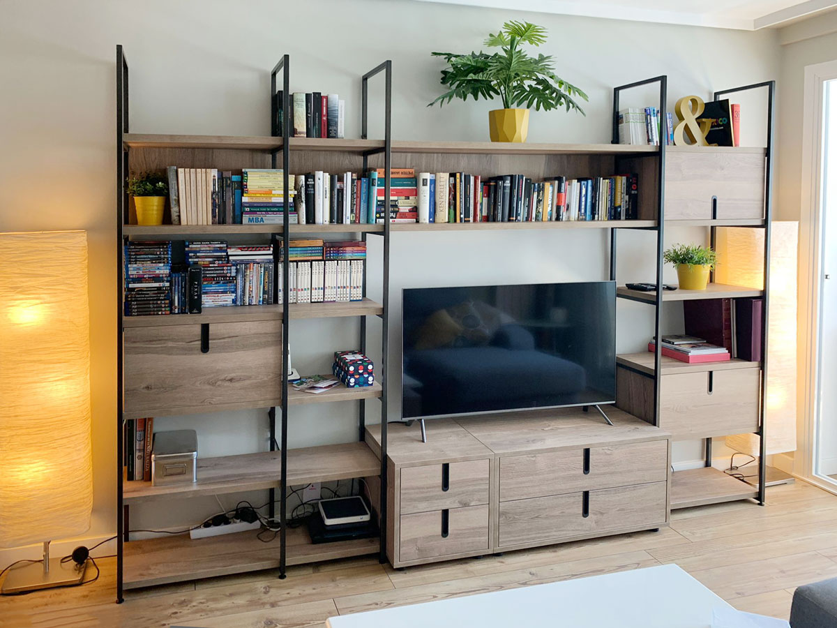 HOGARES OLUT: Estantería para sala con ...