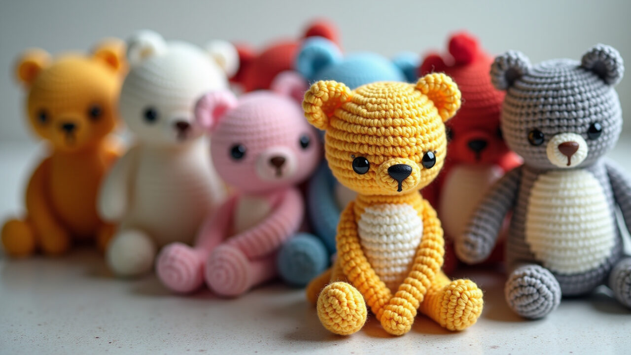 Online amigurumi catalog, professional photography, 8K quality, sharp focus, natural lighting, Catálogo online de amigurumis com fotos e descrições.