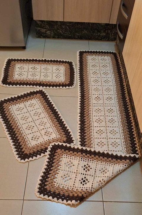 Jogo de Croche Passadeira e tapetes