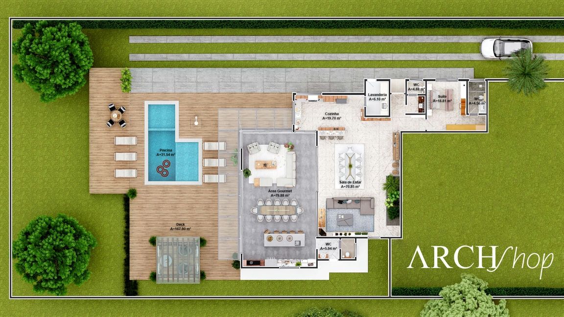 Planta baixa de Projeto Residencial Com ...