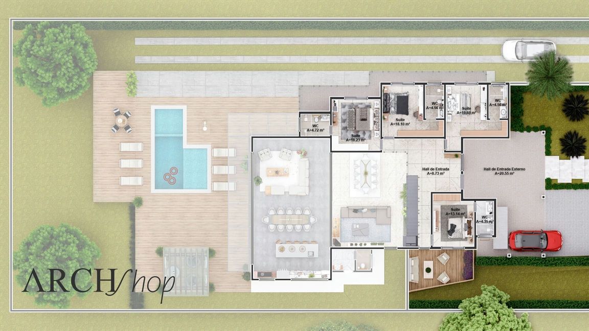 Planta baixa de Projeto Residencial Com ...
