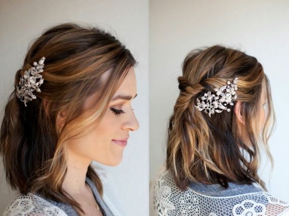 penteados para casamento em cabelos curtos