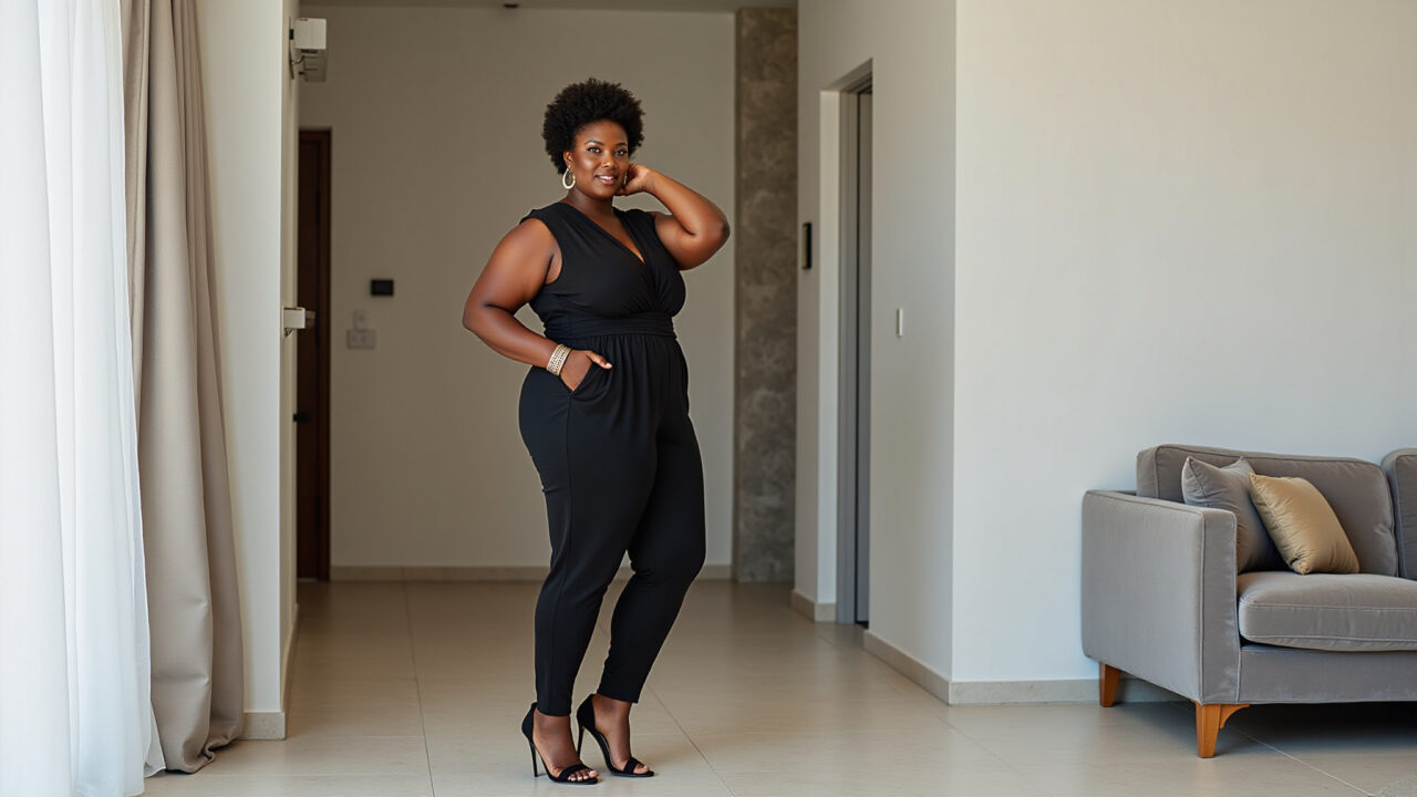 Macacão pantacourt plus size: elegância sem esforço.