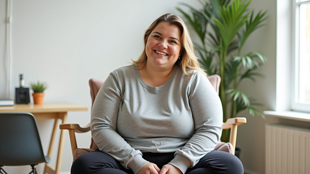 Calça jogger e moletom plus size: home office.