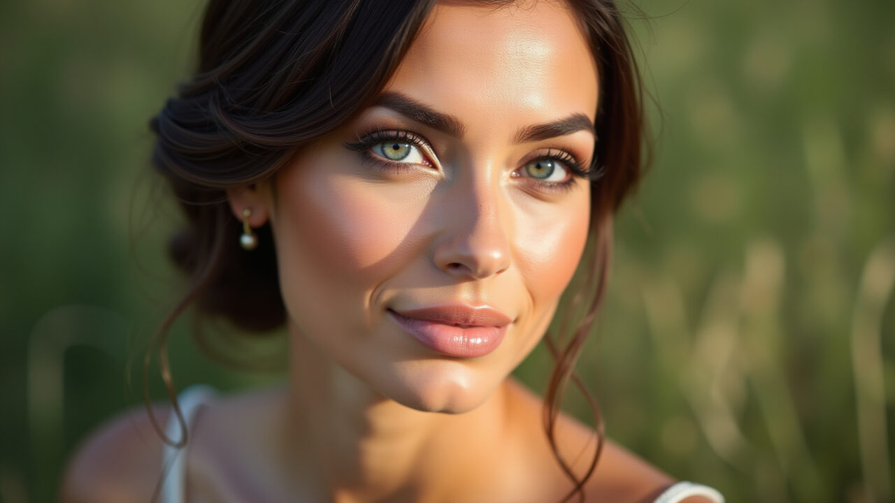 Professional photography, 8K, hyper-realistic of a bride defining eyebrows, natural lighting, soft Noiva definindo as sobrancelhas para emoldurar o rosto.