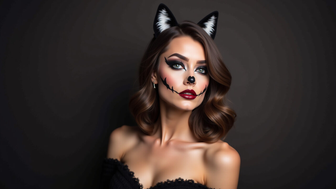 Maquiagem de gatinha sexy com olho preto esfumado.