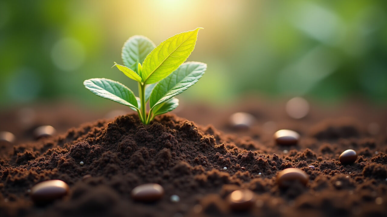 Borra de café como repelente natural para caramujos.