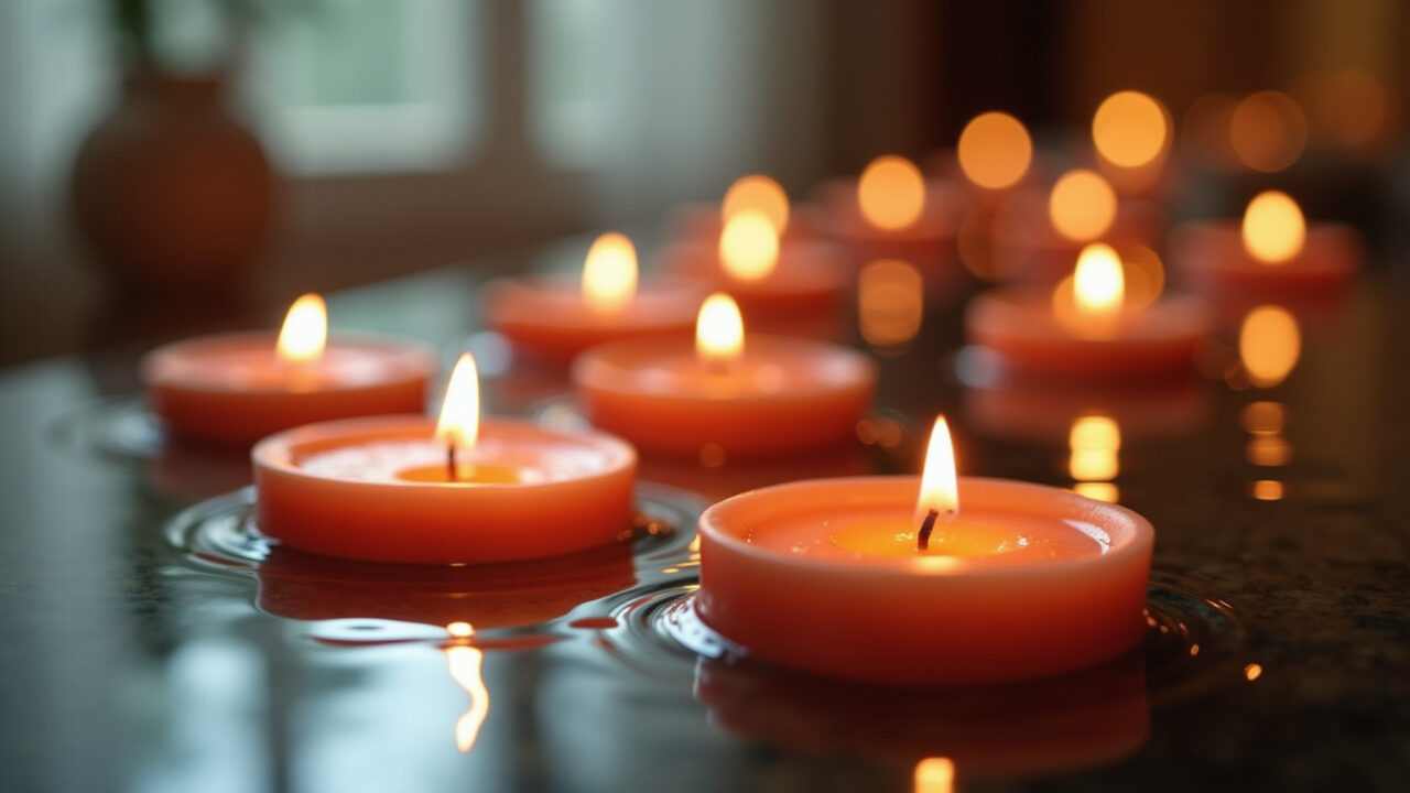 Vela flutuante para uma decoração elegante.