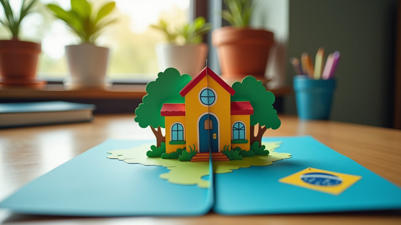 Cartão pop-up temático para o Dia dos Professores.