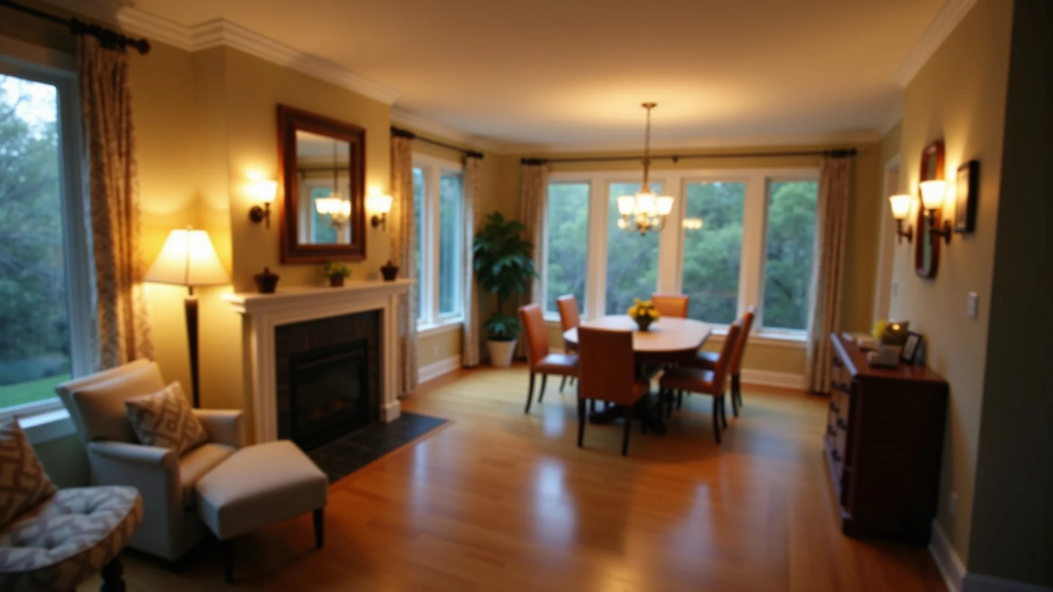 Retrofit de iluminação LED em casa, criando ambiente aconchegante e economizando energia.