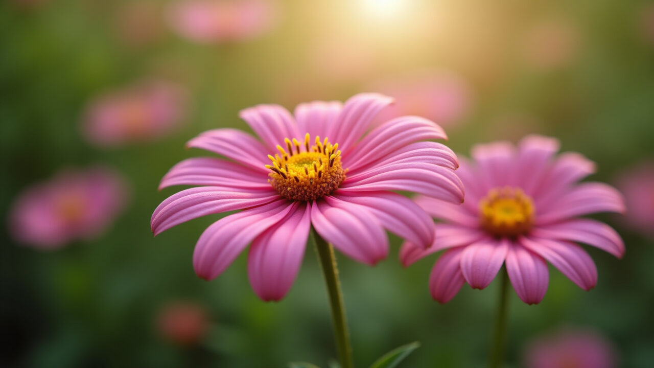 Professional photography of pink eleven o'clock flowers (onze-horas) in a Brazilian garden, sunny Flores onze-horas cor de rosa em jardim brasileiro ensolarado.