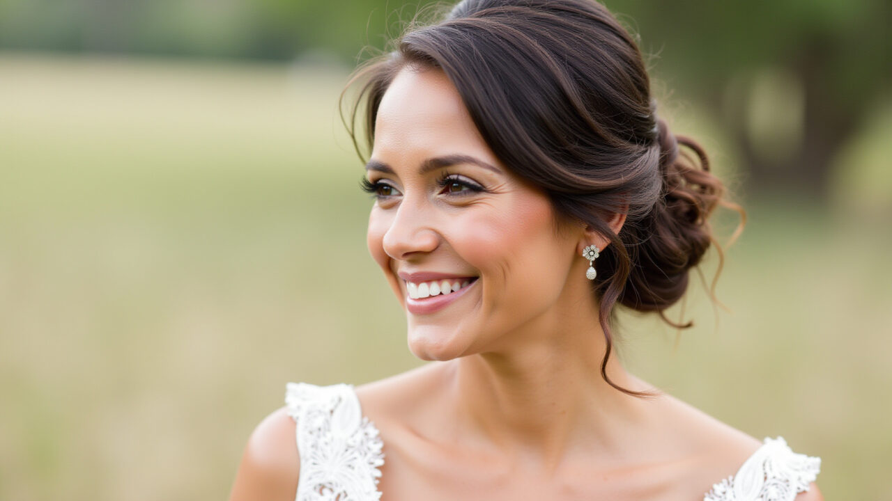 Coque despojado para casamento rústico informal.