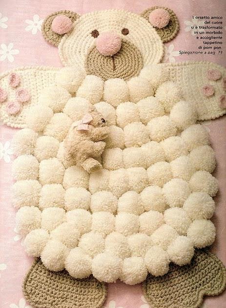 TAPETE DE CROCHET INFANTIL URSO - PONTO ...
