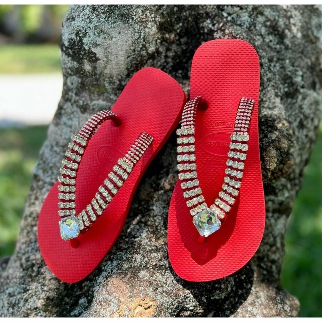 chinelo havaianas personalizada com strass