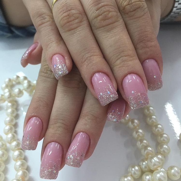 30 ideias de francesinha com glitter ...