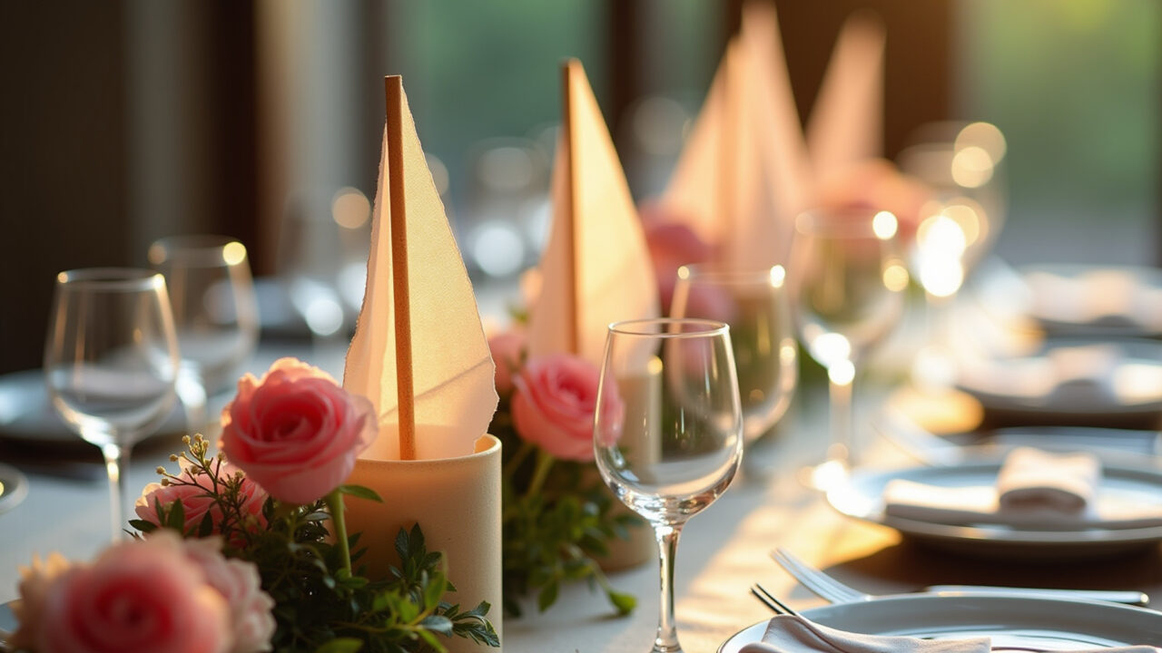 Velas flutuantes em recipientes de vidro com flores.