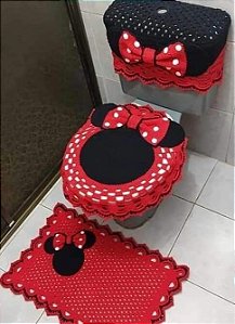 Jogo de tapetes para banheiro Minnie em ...