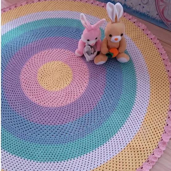 Tapete para quarto em crochê 120cm ...