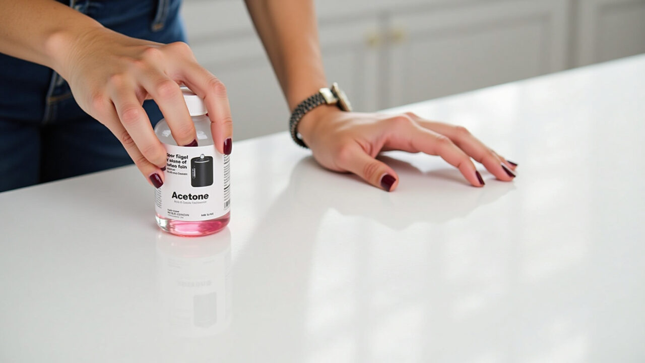 Truques para remover esmalte de bancada de quartzo.