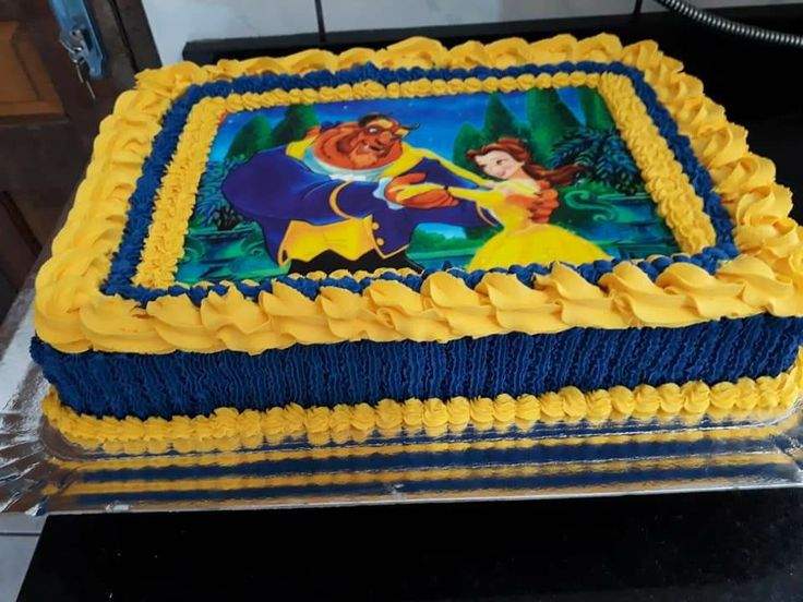 Bolo decorado Bela e a Fera