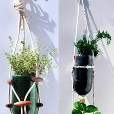 garrafas PET para fazer vasos de plantas
