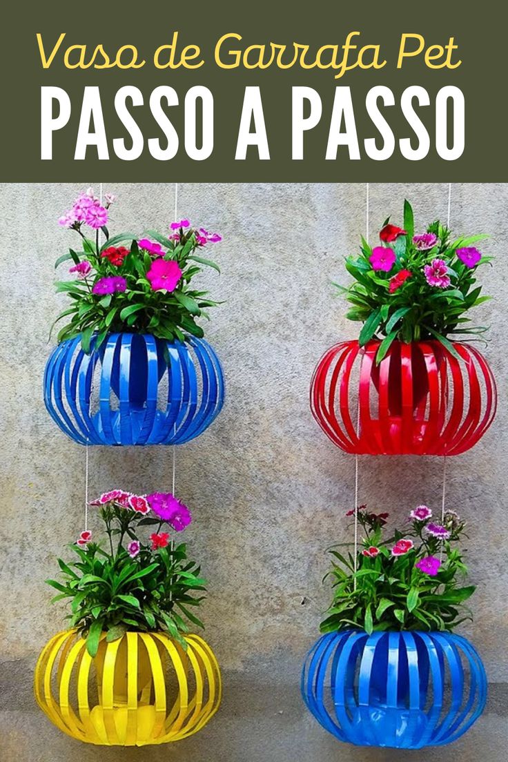 Vaso de Garrafas Pet suspensos passo a ...