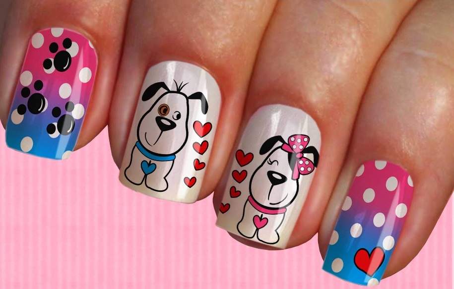 Casal Sobre Rodas : Unhas: Nail Art Dog
