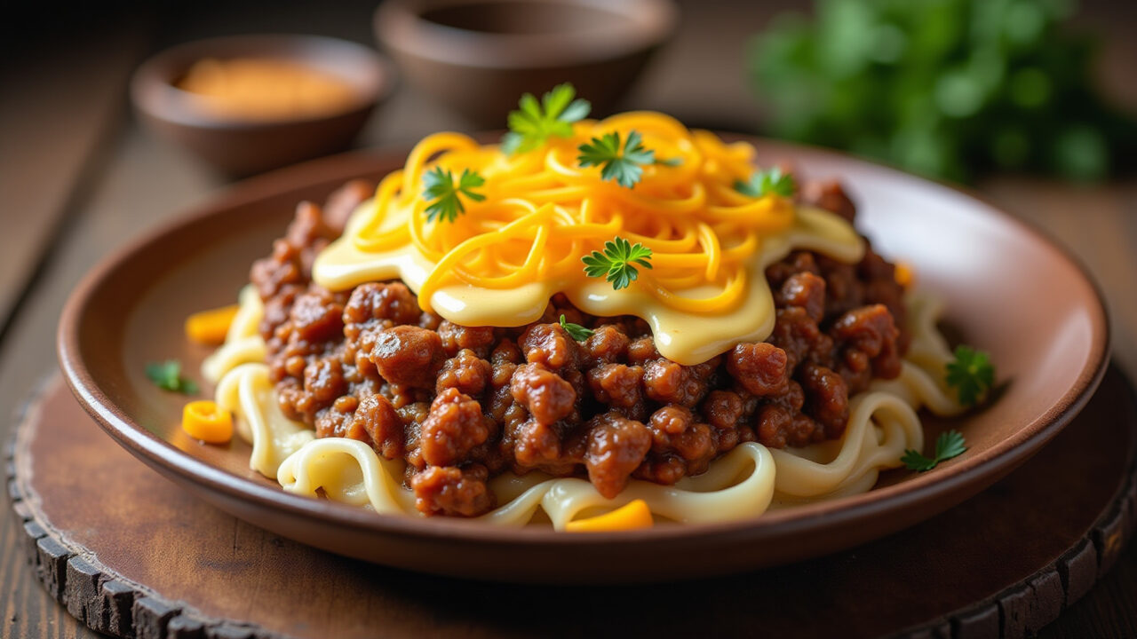 Abobrinha recheada with ground beef, baked, cheese topping, rustic kitchen, Brazilian family lunch, Abobrinha recheada com carne moída.