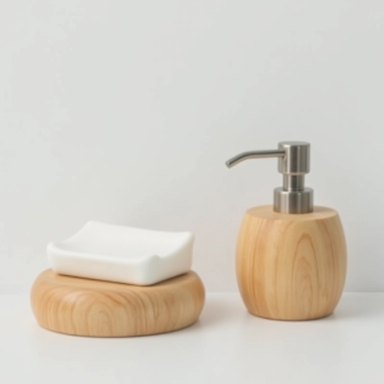 Acessórios de madeira para decorar.