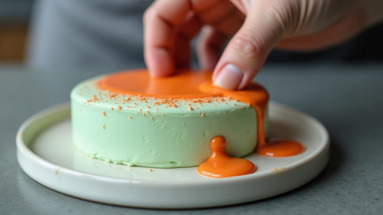 Adding food coloring to faded fondant, professional photography, 8K quality, sharp focus, natural Recuperando cor de pasta americana.