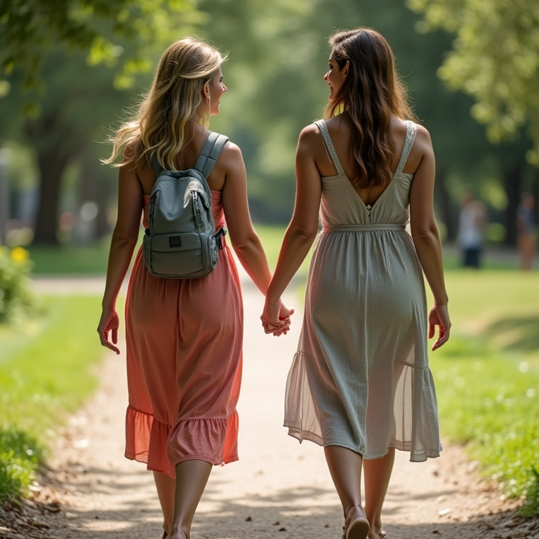 Amigas mães conversando no parque