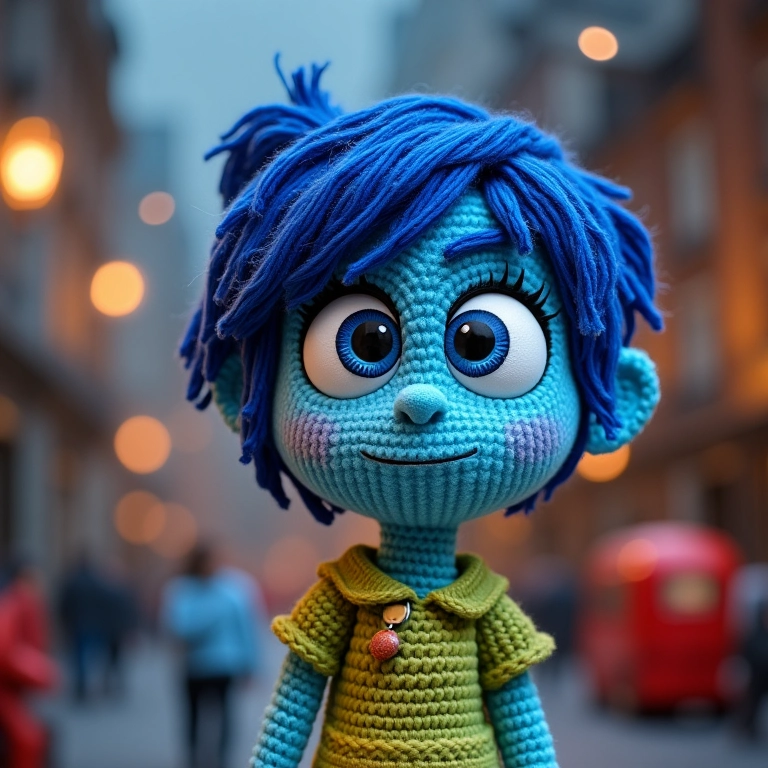 Amigurumi da Central de Comando: o coração das emoções.