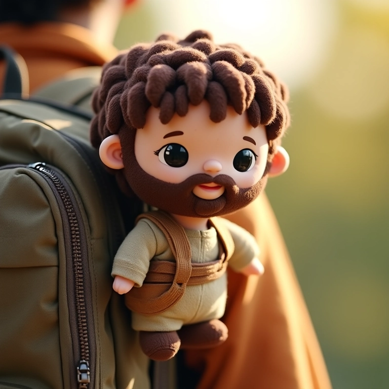 Amigurumi de Jesus como amuleto de proteção, fé e segurança em todos os momentos.