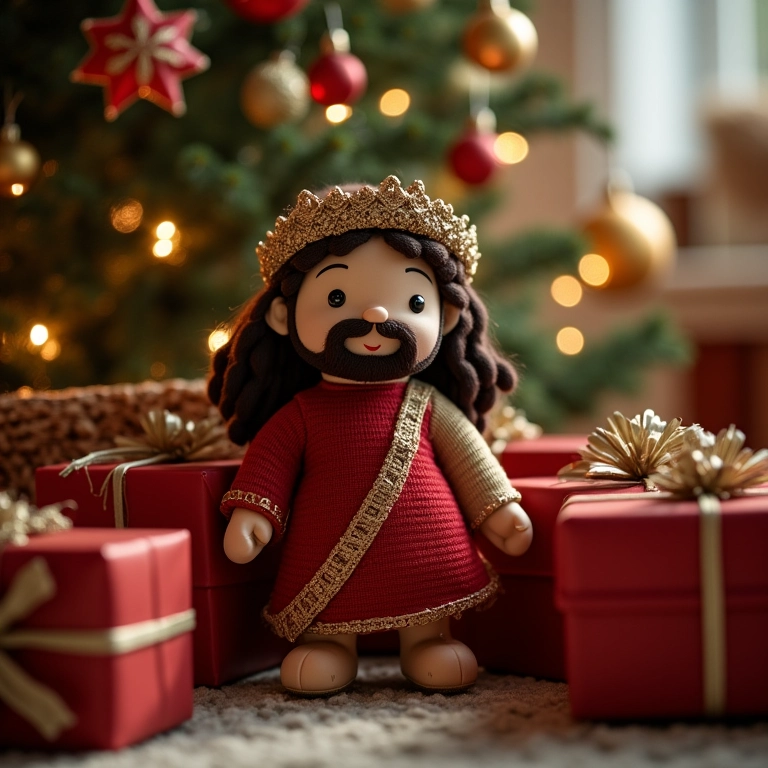 Amigurumi de Jesus como presente de Natal, celebrando o verdadeiro sentido da data.