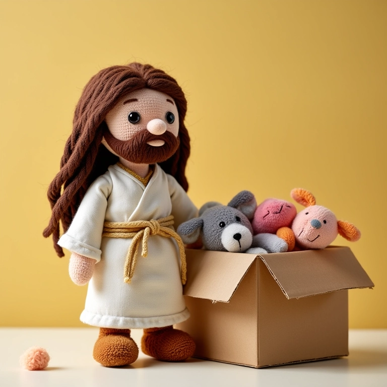 Amigurumi de Jesus para doar para crianças carentes, um gesto de amor e solidariedade.