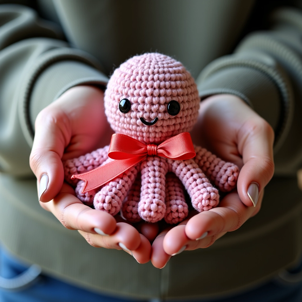 Amigurumi polvo como presente artesanal único e especial.