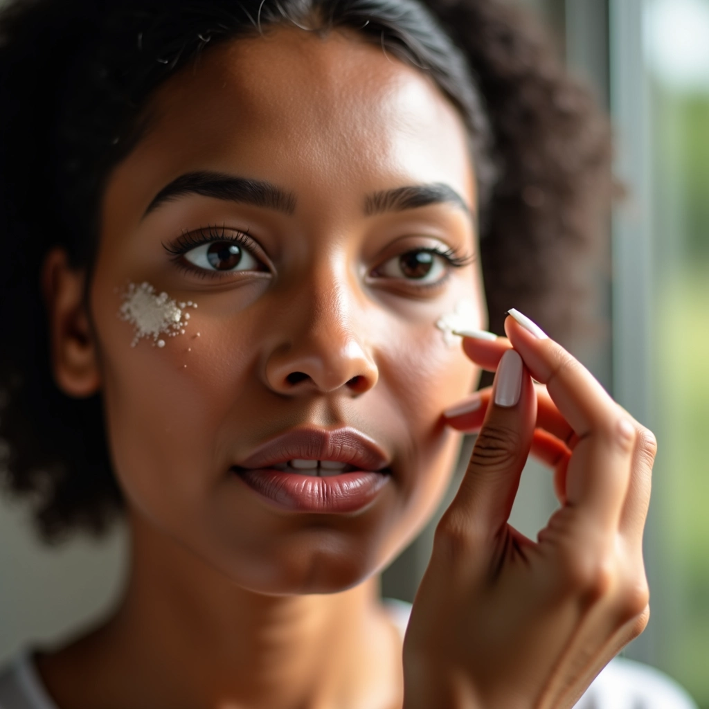 Aplicação de iluminador para um glow sutil.