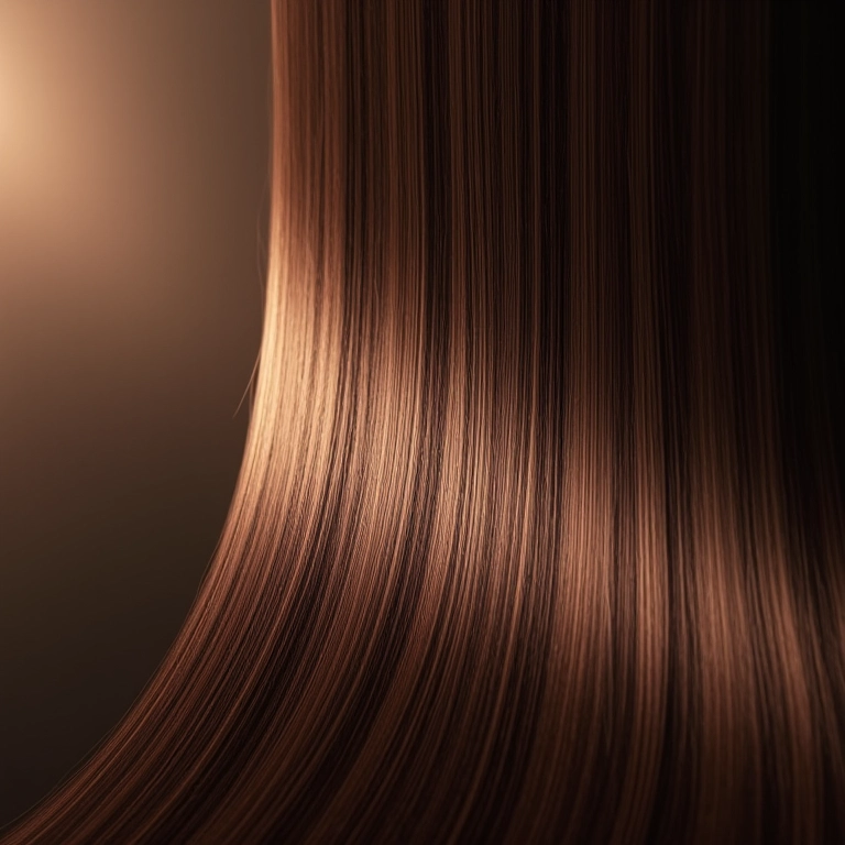 Brilho espelhado em cabelo liso e saudável com finalizador capilar.