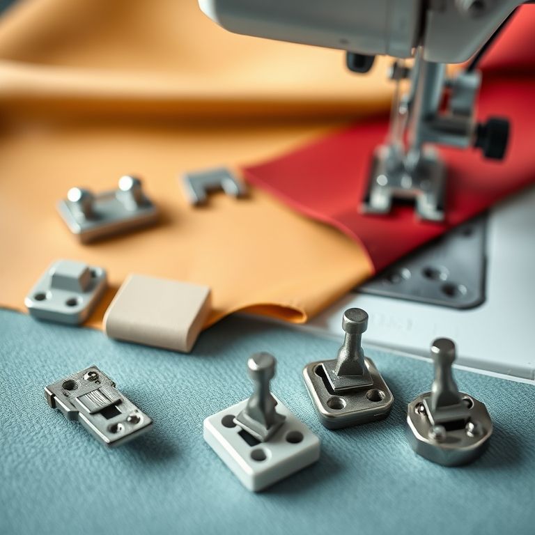 Calcadores diferentes para costurar couro sintético.