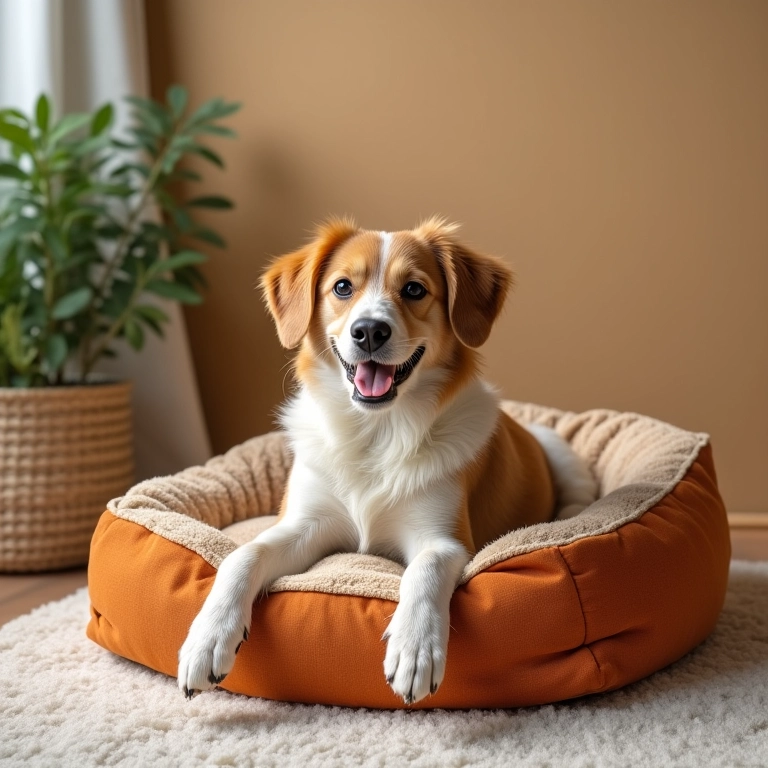 Cama aconchegante para cães e gatos feita com MDF reciclado.