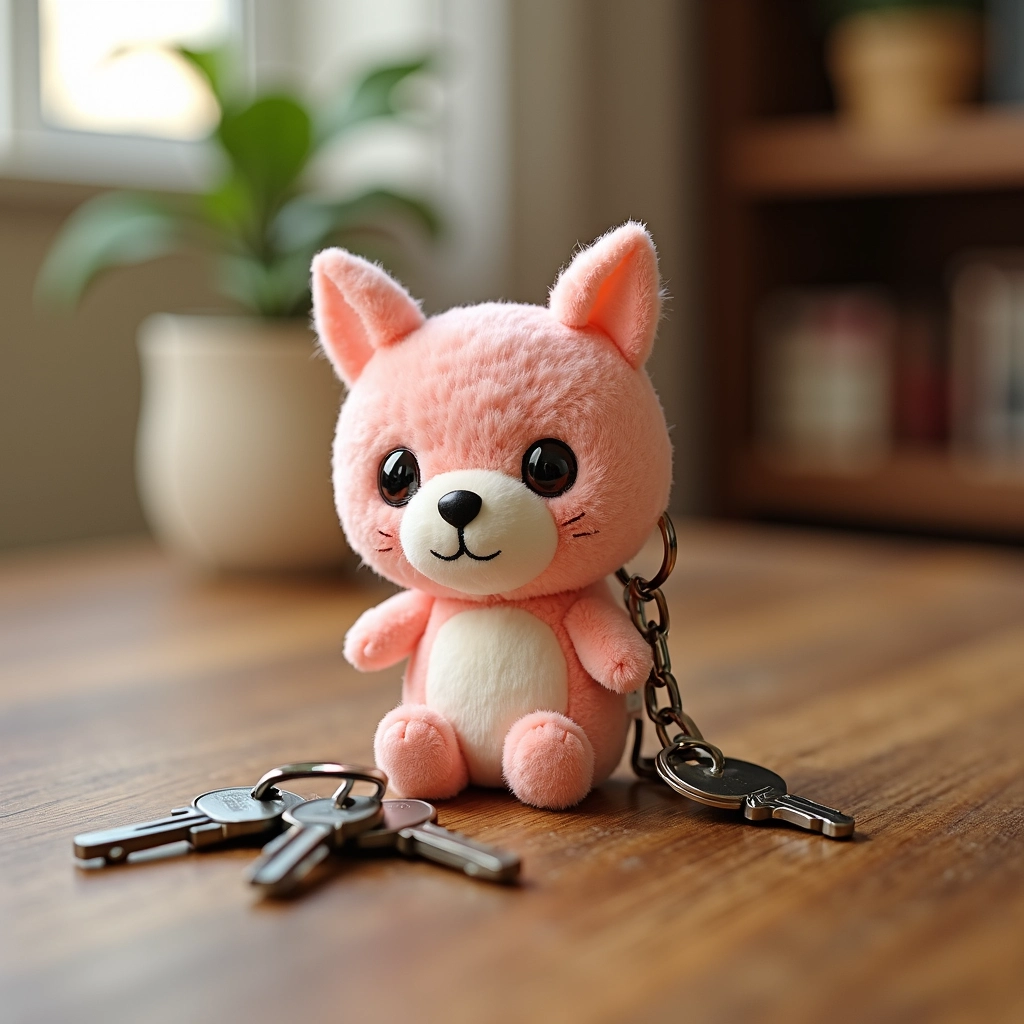 Chaveiro de amigurumi estiloso.