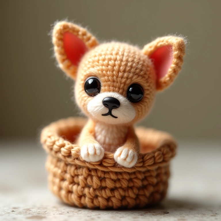 Chihuahua amigurumi charmoso.
