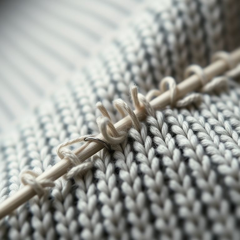 Close-up de ponto de agulha dupla em tecido de malha, mostrando uso decorativo e funcional.